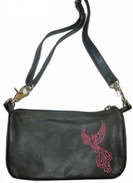 Phoenix bird red hip clip bag - HighwayLeather