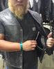 GRAY Straight bottom Gun pocket leather vest - HighwayLeather