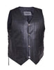 Tall Men's Premium Motorcycle Leather 10-Pocket Vest