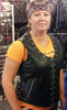 Women's Eyelet  Leather Vest - Longer Length - HighwayLeather