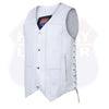 Mens Genuine Leather 10 Pockets Motorcycle Biker Vest ANARCHY White SOA #3540W - HighwayLeather