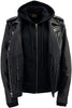 Milwaukee Leather MLL2503 Ladies “Bedazzled” Black Leather Moto Jacket with Hoodie - HighwayLeather