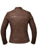 Ladies Arizona Brown Premium Motorcycle Leather Jacket - HighwayLeather