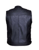 Men's Premium SOA Style Collarled Leather Club Vest - HighwayLeather