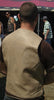 Distressed brown leather motorcycle vest - side lace - HighwayLeather