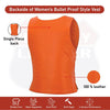 WOMEN ORANGE BULLET PROOF LEATHER VEST - HighwayLeather