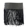 Women Leather Tassel Bling Hip Belt for Vintage Western Design Black Waist Belt - HighwayLeather