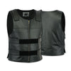 Men Bullet Proof style Leather Motorcycle Vest for bikers Club Tactical Vest - HighwayLeather