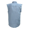 Men's Blue Lightweight Sleeveless Denim Shirt - HighwayLeather