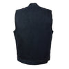 Men's Snap Front Denim Club Vest w/ Gun Pocket - HighwayLeather