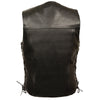 Men's Side Lace Vest w/ Denim Style Pockets - HighwayLeather