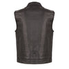 Men's Open Neck Snap/Zip Front Club Style Vest - HighwayLeather