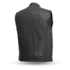 Born Free - Men's Motorcycle Leather Vest (Red Stitch) - HighwayLeather