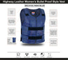 NAVY BLUE BULLET PROOF LEATHER VEST SKU#HL11643NAVYBLUE48 - HighwayLeather