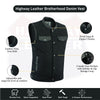 Biker Denim Club Style Anarchy Vest with Conceal Carry Gun pocket both sides - HighwayLeather