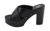 Women Cross Strap Open Toe Clog - HighwayLeather
