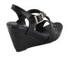 Ladies Triple Strap Studded Wedge Sandal - HighwayLeather