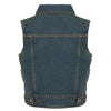 Kids Denim Shirt Collar Snap Front Vest - HighwayLeather