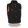 Kids Denim Shirt Collar Snap Front Vest - HighwayLeather