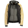 Women's Two Tone Denim & Leather Scuba Jacket w/ Full Hoodie Jacket Liner - HighwayLeather