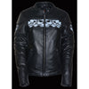 Women's Crossover Scooter Jacket w/ Reflective Skulls - HighwayLeather