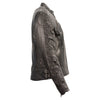 Ladies Lightweight Black Racer Jacket w/ Crinkled Arm Detailing - HighwayLeather