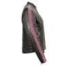 Ladies Lightweight Black Racer Jacket w/ Crinkled Arm Detailing - HighwayLeather