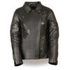 Ladies Fitted Beltless M/C Jacket w/ Rivet Detailing - HighwayLeather