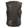 Ladies Lightweight Snap Front Vest w/ Crinkle Detailing - HighwayLeather