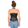 Ladies Lambskin Zipper Front Halter Top w/ Buckled Straps - HighwayLeather