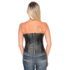 Ladies Lambskin Open Front Studded Corset - HighwayLeather