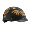 MPH DOT Helmet w/ Drop Sun Visor Web & Skull Graphic Matte - HighwayLeather