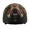 MPH DOT Helmet w/ Drop Sun Visor Web & Skull Graphic Matte - HighwayLeather