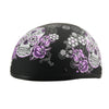 MPH DOT Ladies Helmet w/ Sugar Skull Design Matte Black - HighwayLeather