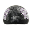 MPH DOT Ladies Helmet w/ Sugar Skull Design Matte Black - HighwayLeather