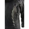Women Black Zipper Front Jacket with Full Sleeve Removable Hoodie - HighwayLeather
