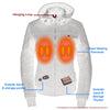Womens Soft Shell Heated Racing Style Jacket with Detachable Hood - HighwayLeather