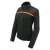 Women Micro Fleece Zipper Front Jacket w/ Orange Stripe - HighwayLeather