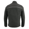 Men Micro Fleece Zipper Front Jacket w/ Reflective Stripes - HighwayLeather