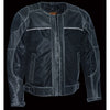 Men's Leather & Mesh Racer Jacket w/ Removable Rain Jacket Liner - HighwayLeather