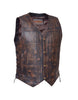 Men's Ultra Nevada Brown 10-Pocket Motorcycle Vest