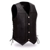 Men's Buffalo Nickel Leather Vest. Concealed Gun Pockets. Adjustable Side Lacing - HighwayLeather