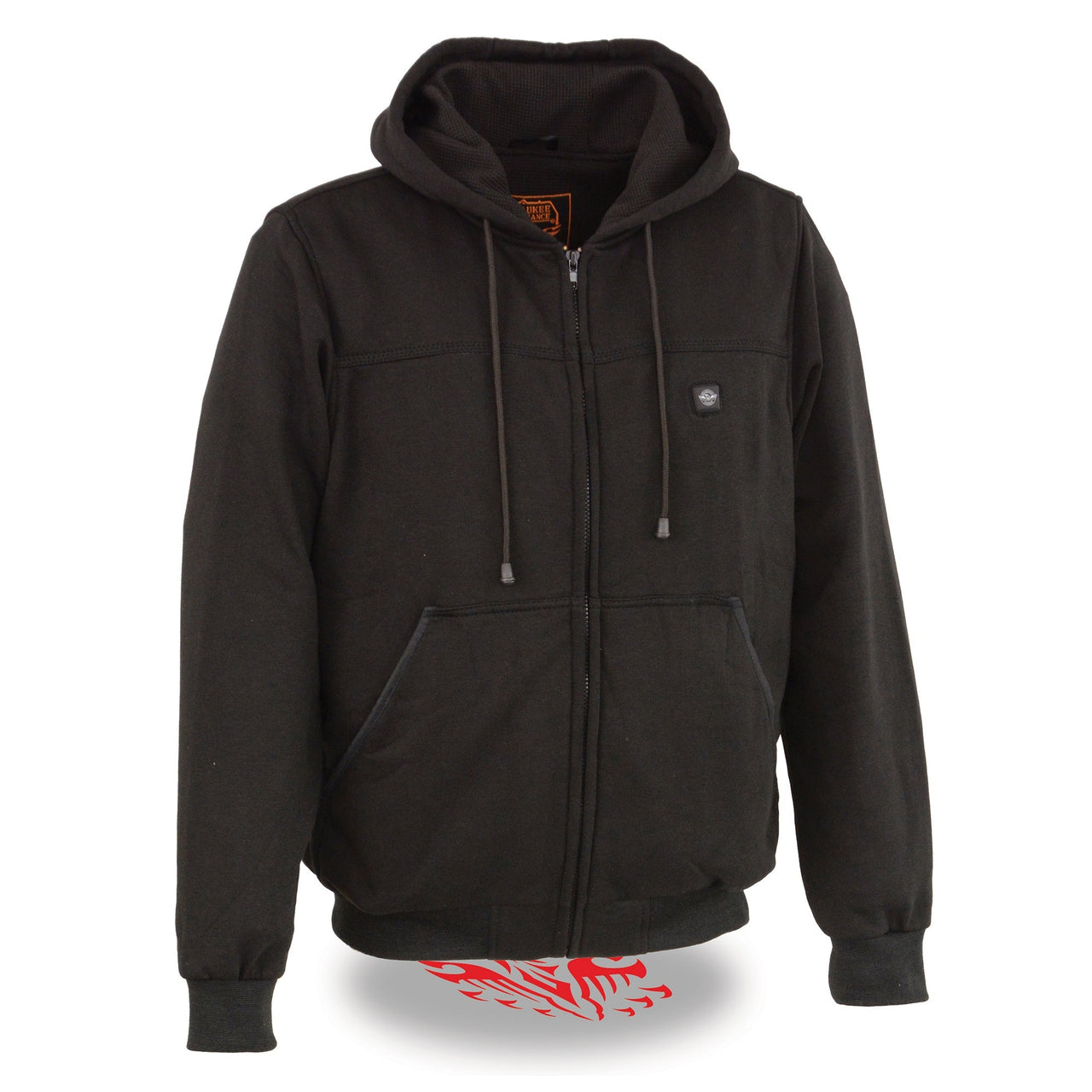 Men's Zipper Front Heated Hoodie w/ Front & Back Heating Elements - HighwayLeather