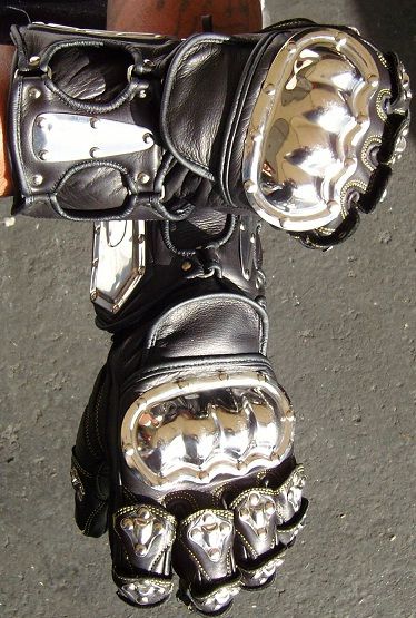 gladiator handschuhe HL16738 Gladiator Metal Knuckle Leather Motorcycle Gloves Black / M