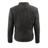 Women's mandarin scuba collar jacket with quilted shoulders and cuff. - HighwayLeather