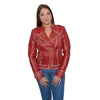 Women's Sheepskin Asymmetrical Moto Jacket w/ Studding - HighwayLeather