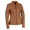 Woman's Zipper Front Scuba Jacket w/ Shirt Collar - HighwayLeather