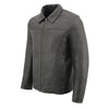 Mens New Zealand Lambskin Zipper Front Jacket w/ Shirt Collar - HighwayLeather