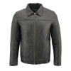 Mens New Zealand Lambskin Zipper Front Jacket w/ Shirt Collar - HighwayLeather