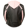 Ladies Striped Jacket w/ Zip-Out Hoodie - HighwayLeather